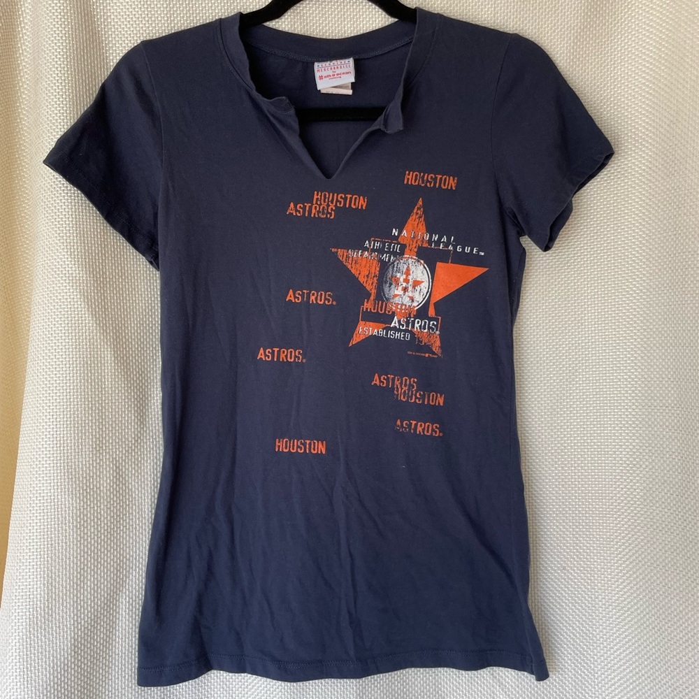 Genuine Merchandise Astros baseball navy and orange Women’s Tshirt Size M